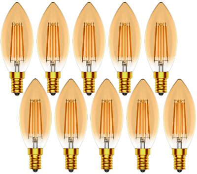 E14 Candle LED Vintage Light Bulb Dimmable Candle Shape LED4W Replaces 40 Watt2700K...