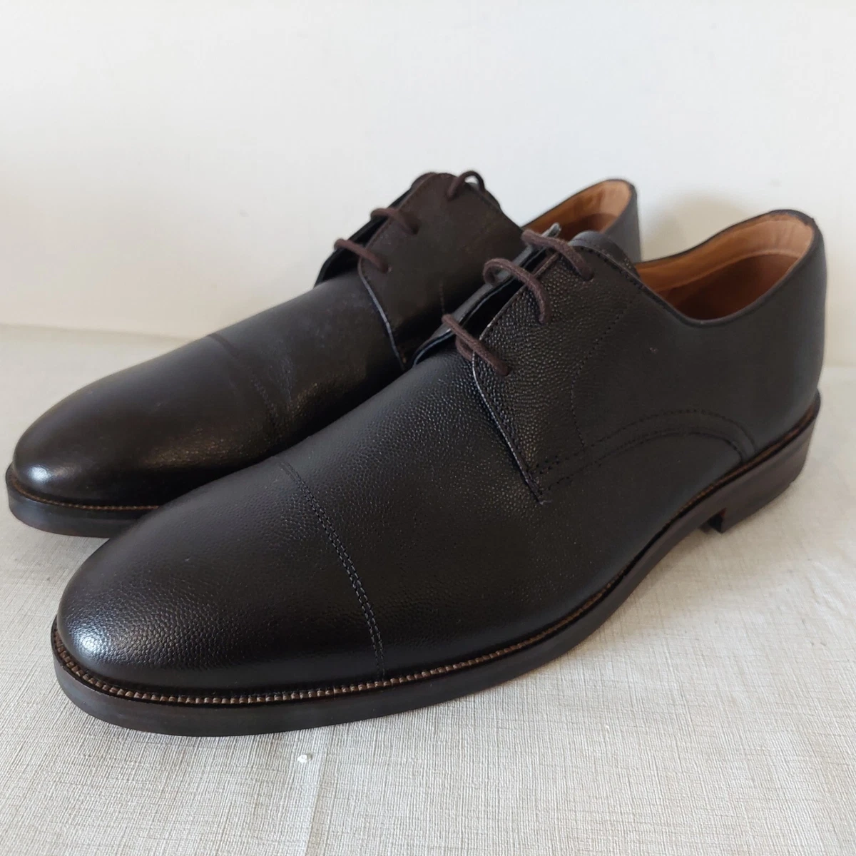 CLARKS OLIVER CAP MENS DARK BROWN LEATHER. CUSHIONED SMART SHOES UK SIZE 8