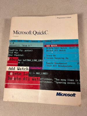 Microsoft Quick C Compiler. Programmers Guide 1987