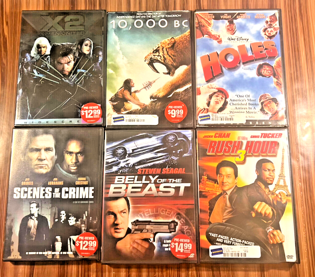 Blockbuster Video DVD Lot Movie X-Men X2 10,000 BC Holes Walt