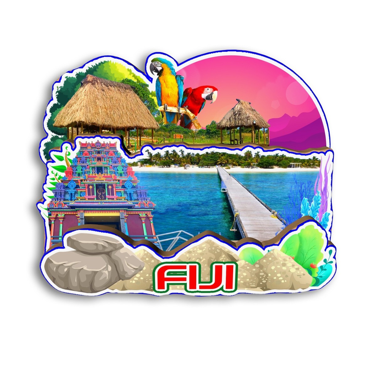 Fiji Refrigerator magnet 3D travel souvenirs wood | eBay