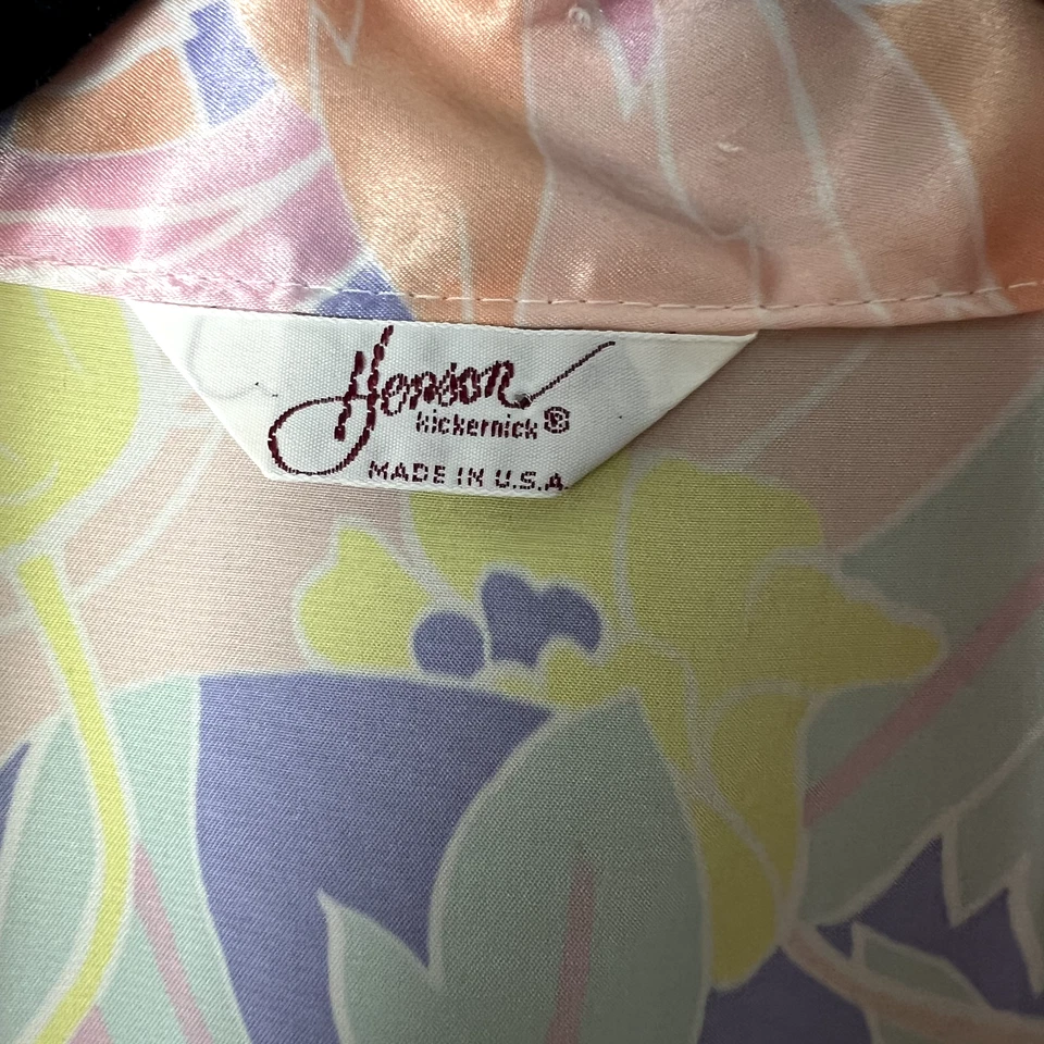 Bata Abrigo Peignoir De Colección Henson Kickernick Pequeña Pastel Floral Satén 36" Largo Foto 4 de 4