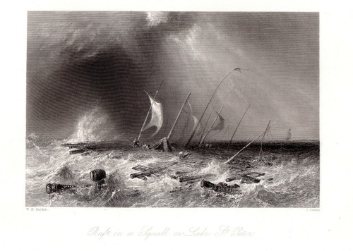 Raft on Lake Saint Peter Ontario Canada, 1841 FREEPOST - 第 1/1 張圖片