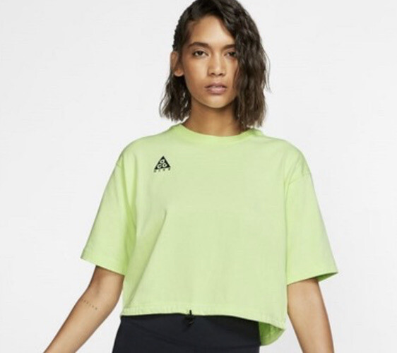 Nike WOMEN'S ACG Short-Sleeve Top Barely Volt SIZE Medium 1067