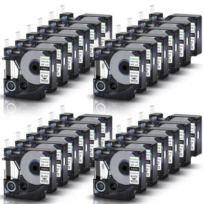Heat Shrink Tube Label IND Tape Black/White 18053 For Dymo Rhino 3000 3/8'' 24PCS
