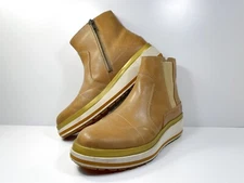 CAT Brown Leather Casual Boot Zip-Up Slip-on Womens Size 7-7.5 Sample Product