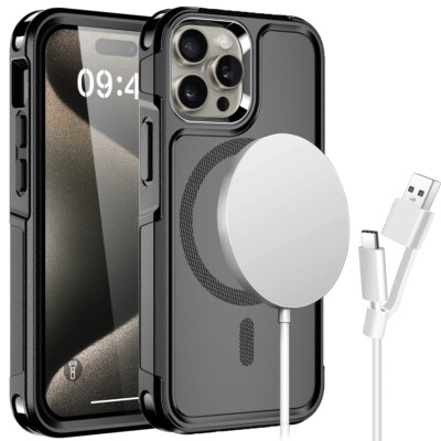 For iPhone 15 14 13 16 17 Pro Max MagSafe Case Shockproof Magnetic ...
