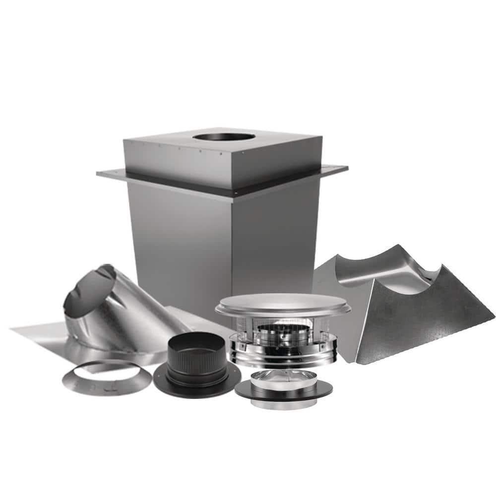 Chimney Pipe Up Through the Ceiling Basic Install Kit 6 in. x 17 in. Triple- Wall 662492946497 | eBay
