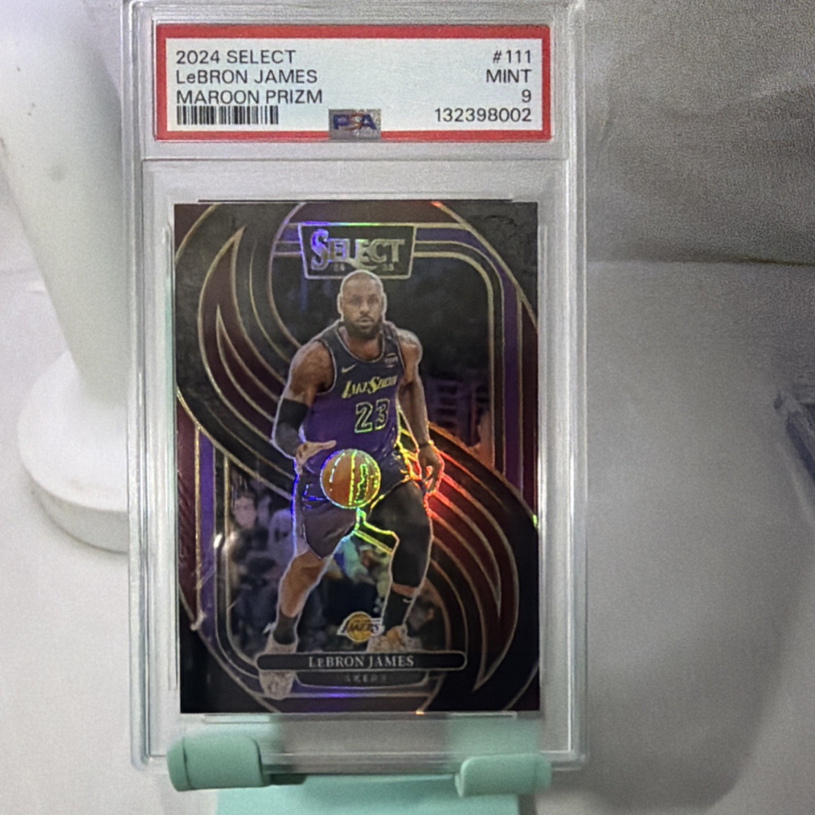 2024-25 Panini Select Maroon Prizm LeBron James #111 PSA 9 /175 Lakers