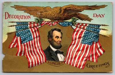 Memorial Day - Abe Abraham Lincoln Postcard Unposted