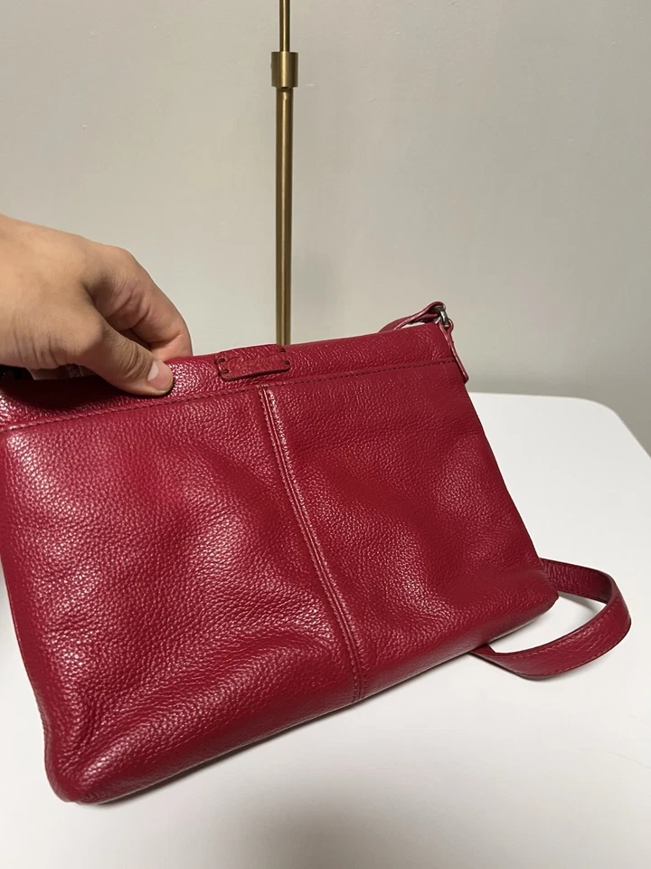 BRIGHTON LIPSTICK RED PRETTY TOUGH STUDDED CITY ORGANIZER FRONT WALLET CROSSBODY - Image 3 of 4