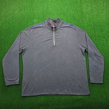 Tommy Bahama Sweater Mens 2XL Blue Quarter Zip Pullover Long Sleeve Preppy