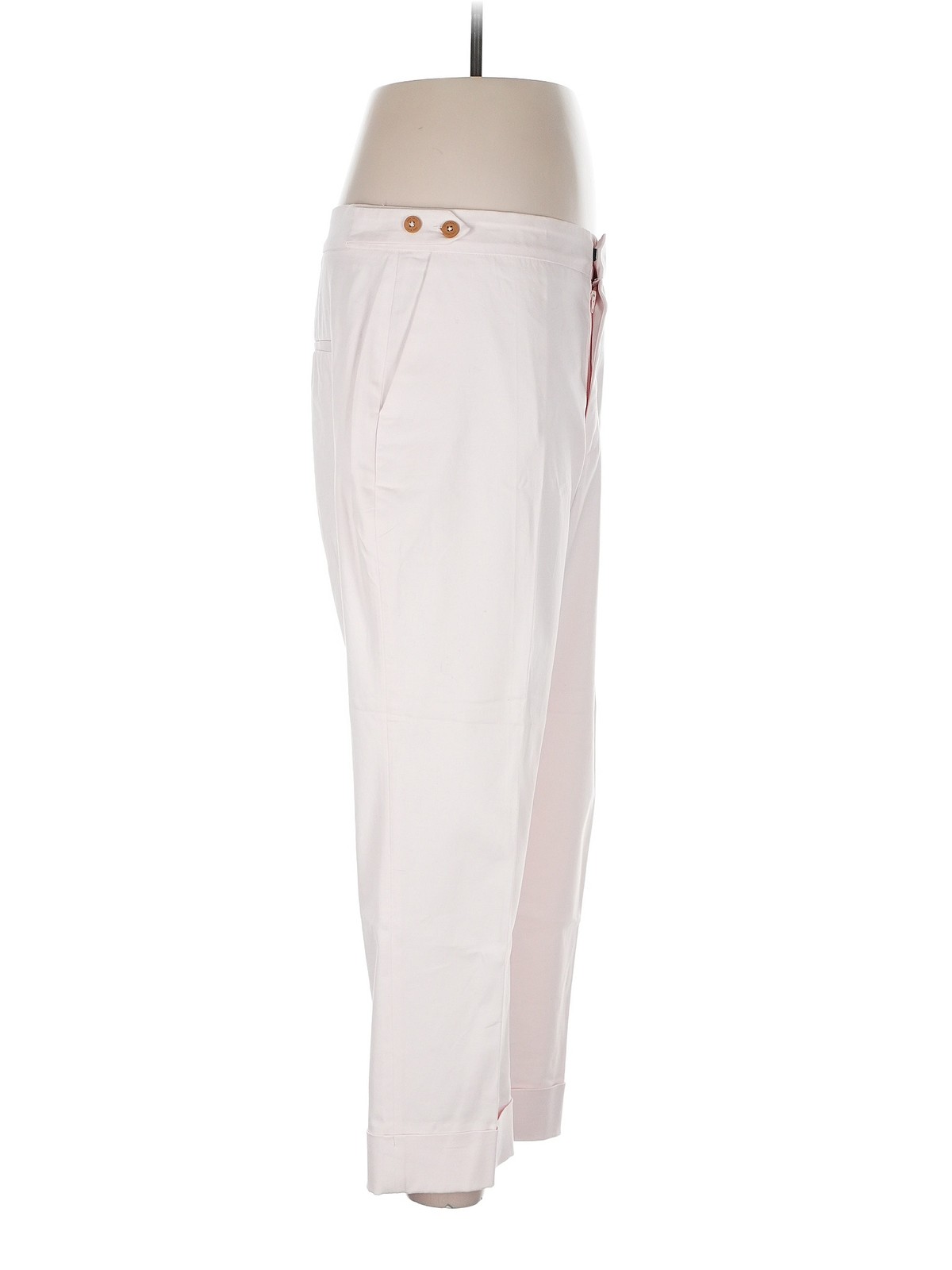 Zara Basic Women Ivory Casual Pants L thumbnail 3