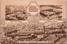 c1920s AKRON, Ohio Advertising Postcard GOODYEAR TIRE & RUBBER CO. - 3 Factories