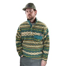 Patagonia Synchilla Fleece Aztec Snap-T Pullover Uomo Medium Cliff Arbor Verde