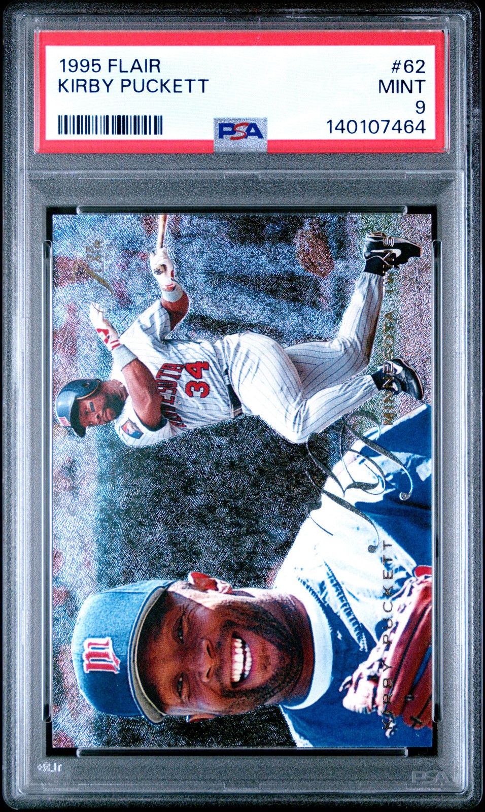 1995 FLAIR #62 KIRBY PUCKETT PSA 9