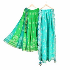 Green Banarasi Raw Silk Handwoven Designer Abu Jani Bridal Lehenga 2pcs Set