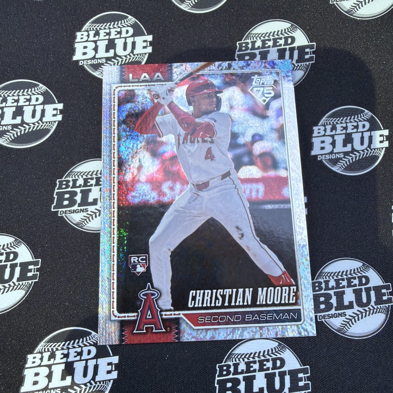 2026 Topps Baseball Christian Moore RC #147 LA Angels Silver Crackle Ice