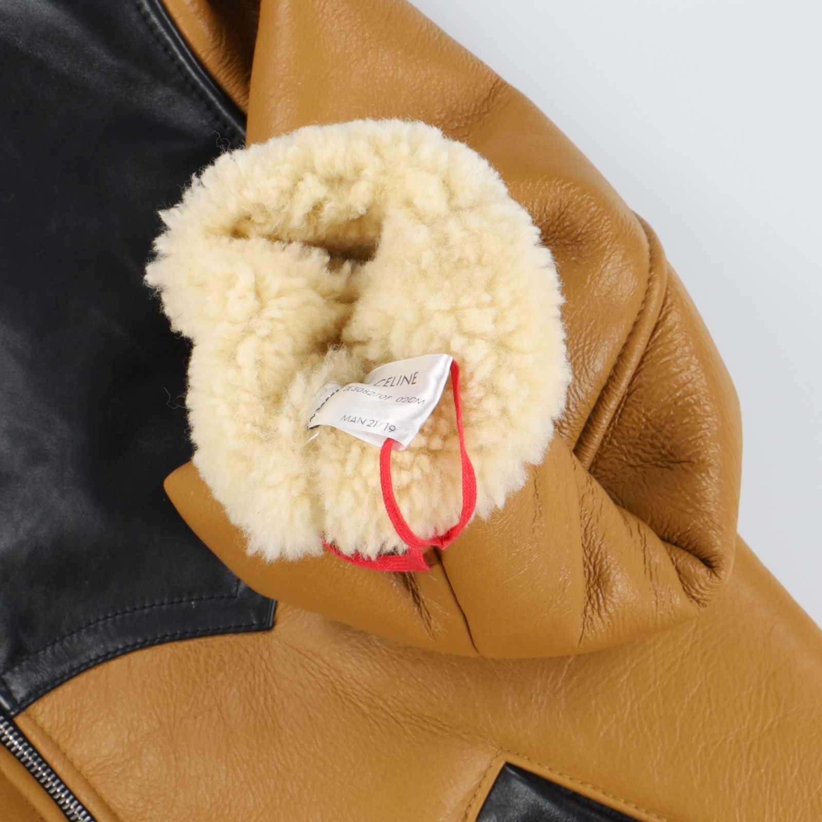 Celine 1 of 1 Black and Tan Shearling Lined Leather Jacket | Size S RRP $6400 image 3