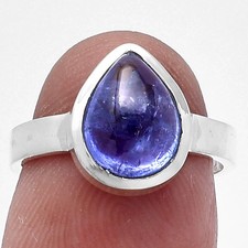 Natural Tanzanite Cab 925 Sterling Silver Ring s.6 Jewelry R-1004