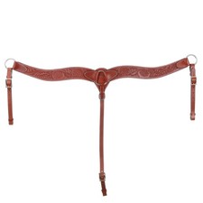 Showman Tooled Leather 2" Wide Contoured Breast Collar