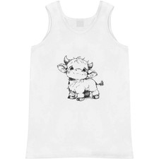 'Sketchy Cute Highland Cow Standing' Adult Vest / Tank Top AV056149 