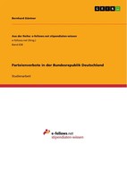 Parteienverbote In Der Bundesrepublik Deutschland Bernhard GüNtner Taschenbuch