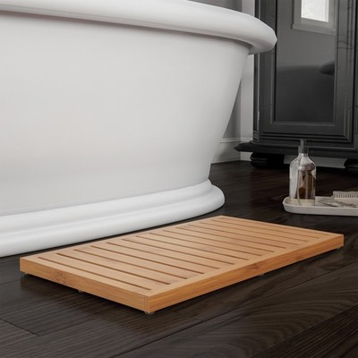 Bamboo Bath Mat Eco Friendly Natural Wooden Non Slip Slatted Design Bathroom