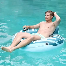 Two (2) Sunrio 45" Inflatable Pool Float River Tubes with Handles and Backrest