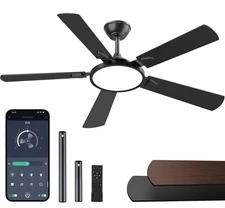 Ceiling Fans with Lights, 52 inch Ceiling fan with Light and Remote/APP Contr...