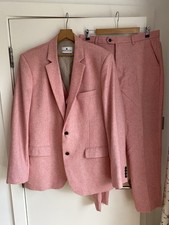Tuta Uomo Tre Pezzi Impero Outlet Rosa Giacca Lana 48”L Pantaloni W36 L30