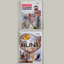 Nintendo Wii Game Lot – Bass Pro Shops: The Hunt + Rapala Pro Bass Fishing