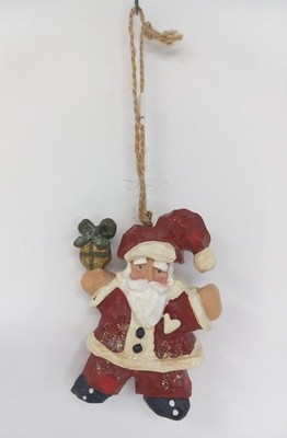 Kurt Adler Santa Figure Ornament Rustic Christmas Vtg 3''