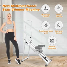 Foldable Vertical Climber Stair Stepper Machine For Home Gym Exercise Adjust 