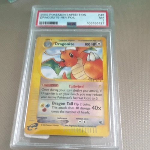 Pokémon Dragonite Expedition Base Set Reverse Holo Rare PSA 7 043/165 2002