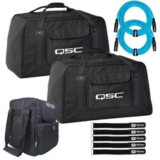 QSC K12TOTE K12 K12.2 Tote Bags w 20FT Blue XLR Cables  Carry Case
