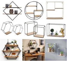 Hexagonal Floating Wall Shelves Decorative Storage Display Wall Shelving Unit