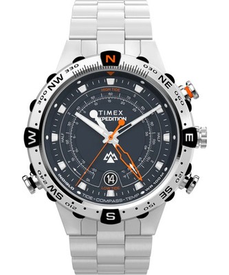 Timex  Expedition Tide-Temp-Compass 45mm Stainless Steel Bracelet Watch