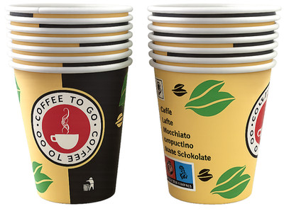 500 x Hartpapier Becher Kaffeebecher 0,2 l Einweg Pappbecher 200ml Coffee to go