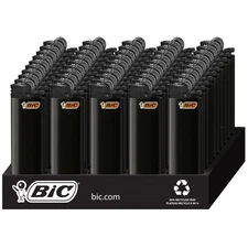 BIC Classic Maxi Pocket Lighters, Black, 50-Count Tray of Lighters