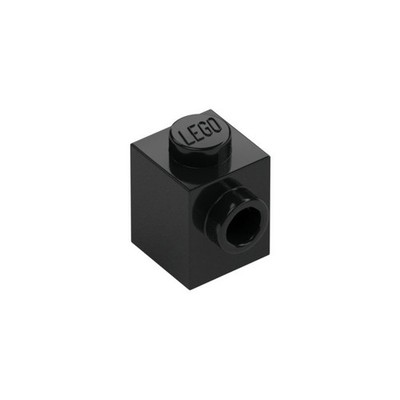 LEGO 25x Black Brick, Modified 1 x 1 with Stud on Side inv.540