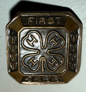 **VINTAGE** (1) 1980’s-1990’s First Year 4-H Bronze Hat Pin 1/2” Pendant Bling