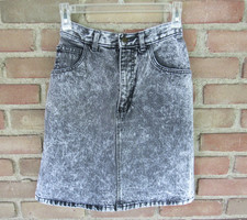 GEORGES MARCIANO for GUESS Acid Wash Denim Skirt Size 27 Retro VTG Punk Grunge