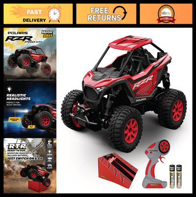 2WD Remote Control UTV Car, 1:43 Scale, 2.4GHz - Red, Jump Function & Batteries