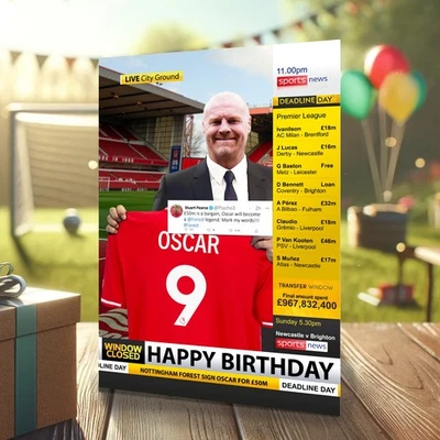 PAPER HEART DESIGNS Nottingham Forest Birthday Card - Personalised With Any Name & Age (0003)