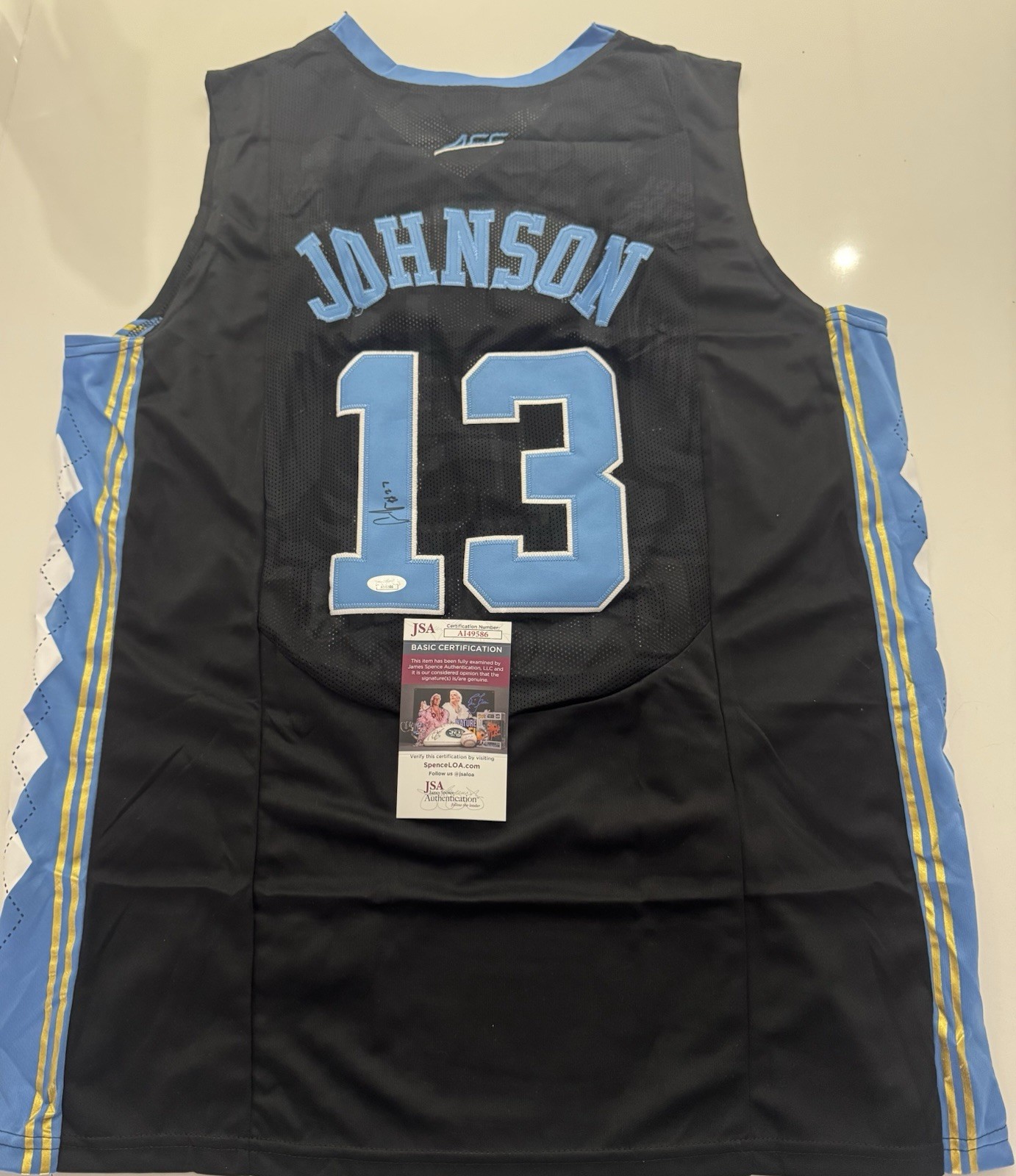 Cam Johnson UNC North Carolina Tar Heels Autographed Signed Jersey JSA COA 