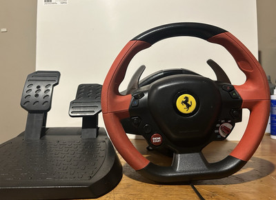 Thrustmaster Ferrari 458 Spider Racing Wheel Wired Pedals Engine Start Button