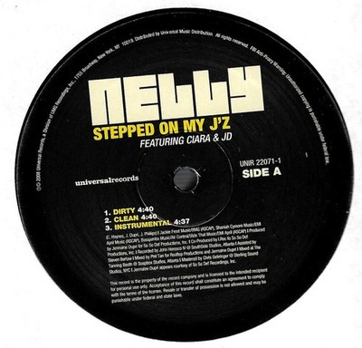 Nelly - Stepped On My J'Z - USA 12'' Vinyl - 2008 - Universal