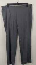 NEW Eileen Fisher Linen trouser Pants womens sz 2X gray pockets Straight leg
