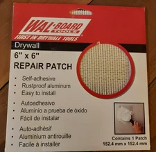 Wal-Board Tools 6" x 6" Self-Adhesive Rustproof Aluminum Drywall Repair Patch